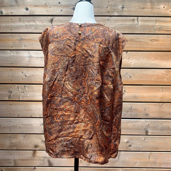 Silky vintage top with paisley pattern - Picture 5 of 6